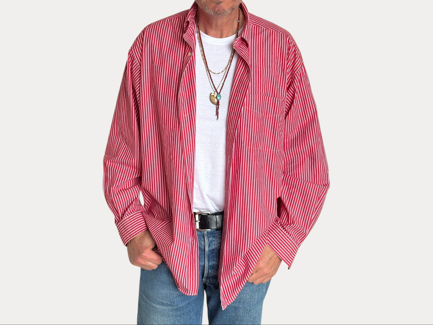 Ralph Lauren BIG SHIRT Striped Button-Down Shirt