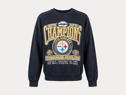 Talla L. Sudadera con capucha de los Pittsburgh Steelers, campeón del Superbowl XXX de 1996, hecha en EE. UU.