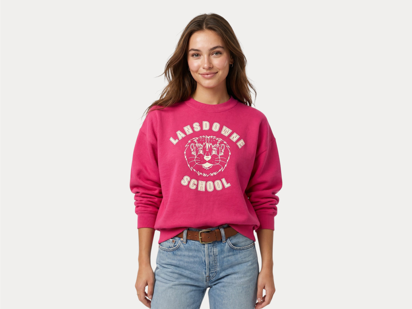 Large 90S Lansdowne School vintage sweatshirt made in usa by Jerzees