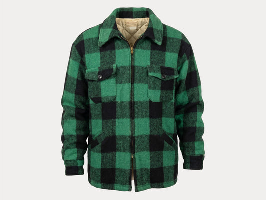 Veste vintage en laine à carreaux de buffle, taille L, fabriquée aux États-Unis