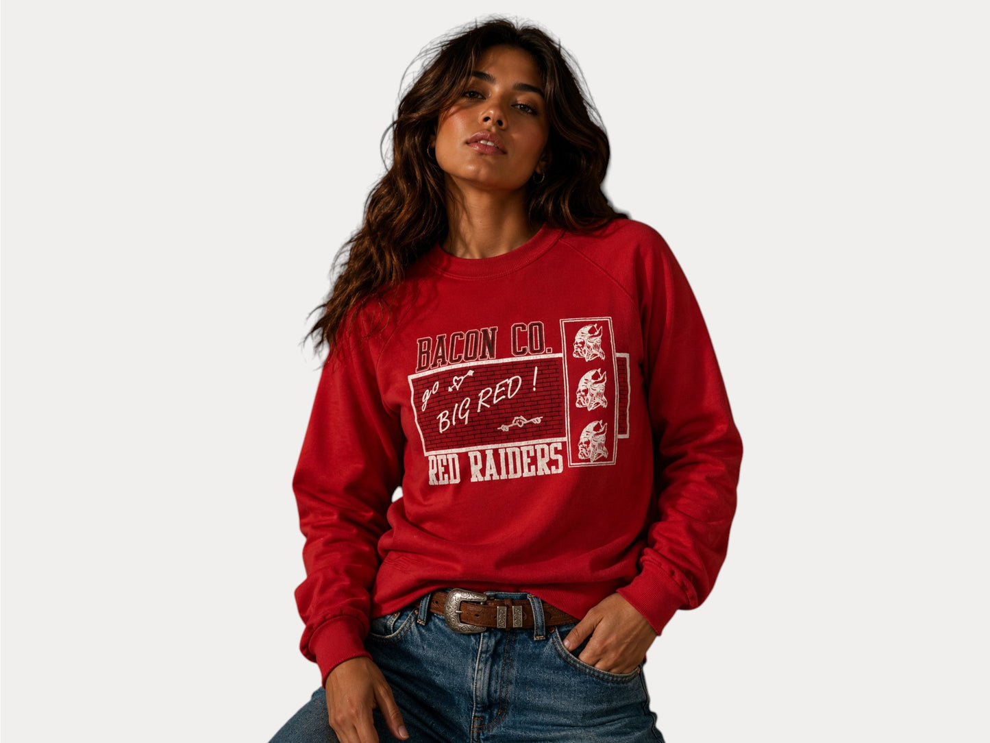 Sweat-shirt vintage Red Raiders des années 80, fabriqué aux États-Unis
