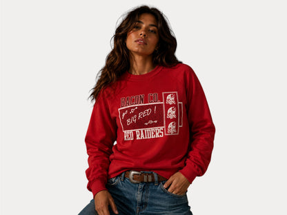 Sweat-shirt vintage Red Raiders des années 80, fabriqué aux États-Unis