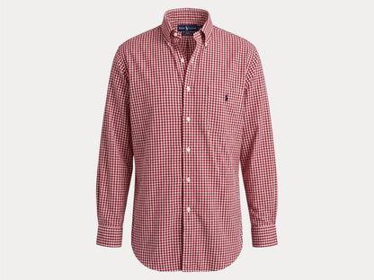 Ralph Lauren Golf TILDEN Button-Down Shirt Large | Red White Gingham Check Cotton | Mens Classic Golf Shirt