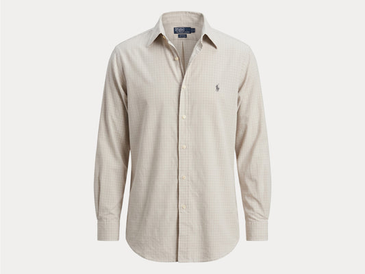 Polo by Ralph Lauren ANDREW Shirt 16-34/35 Large | Grey Windowpane Check Cotton | Vintage Mens Shirt