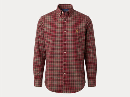 Ralph Lauren Classic Fit Button-Down Shirt Large | Red Tartan Plaid Cotton | Mens Classic Shirt