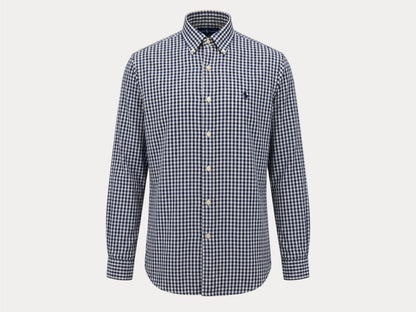 Ralph Lauren BLAKE Button-Down Shirt Medium | Navy Black Gingham Cotton | Mens Classic Shirt