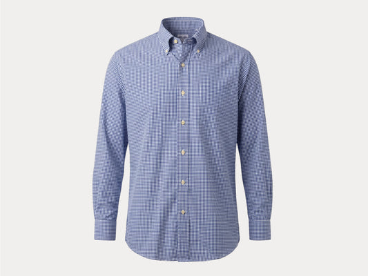 Brooks Brothers Relaxed Fit Button-Down Shirt 16-2 Large | Navy Gingham Cotton | Est 1818 | Mens Classic Shirt