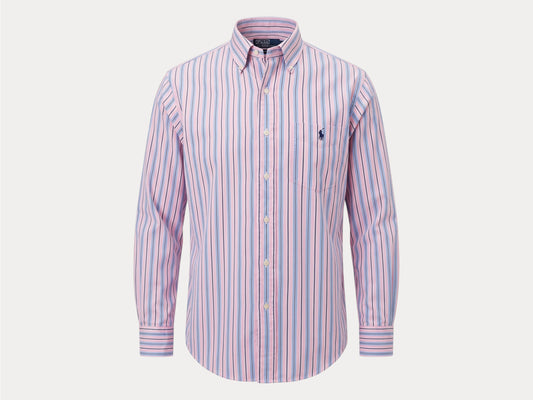 Polo Ralph Lauren Curham Classic Fit 15.5/35 Pink Stripe Cotton Shirt
