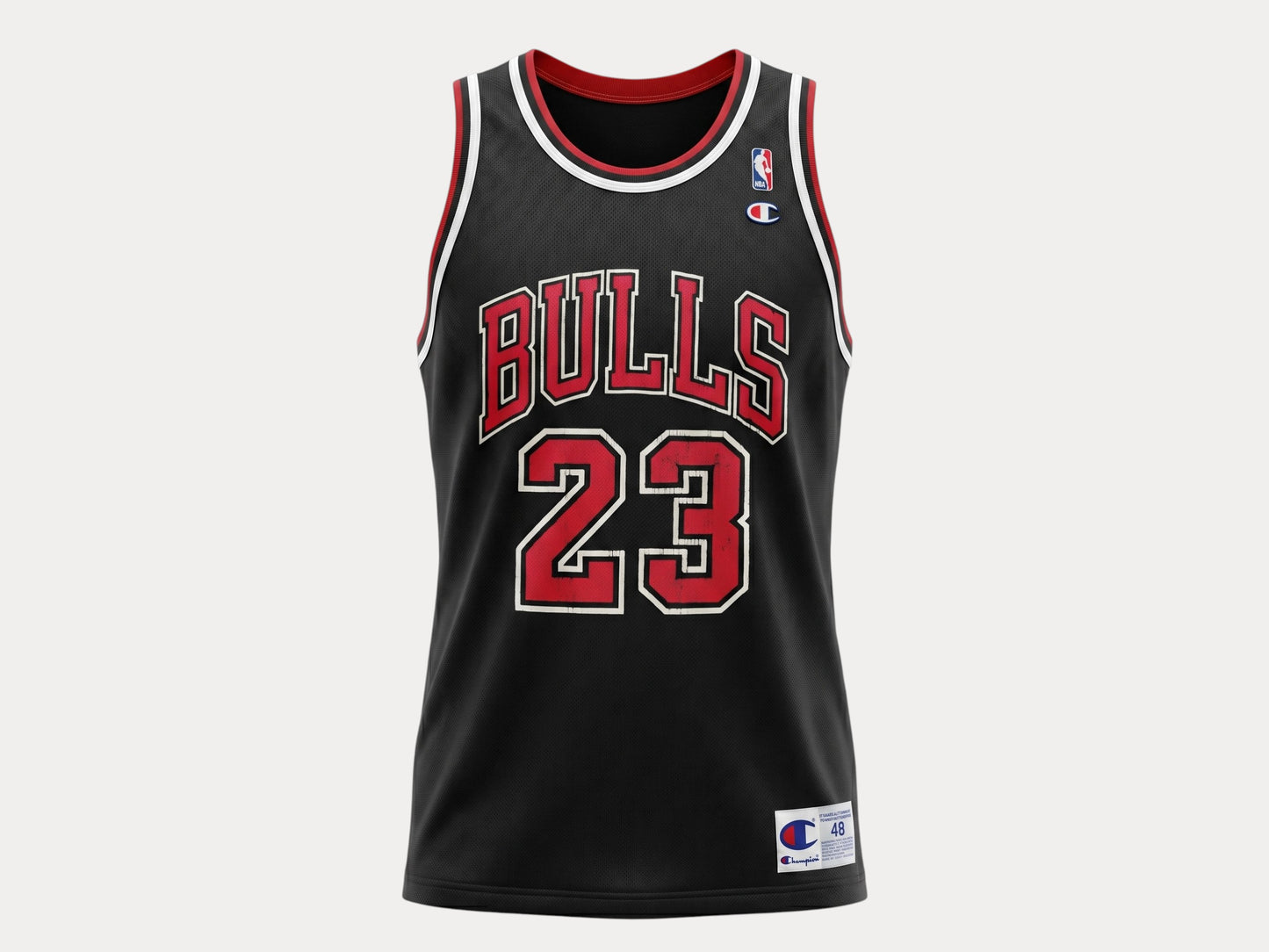 Champion Chicago Bulls #23 Jersey Size 48 Black Mesh Vintage 90s NBA Made in USA