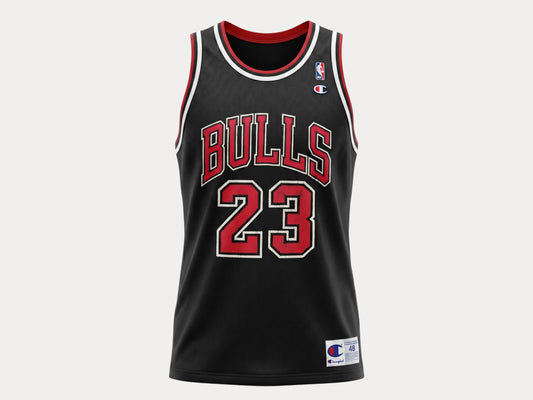 Champion Chicago Bulls #23 Jersey Size 48 Black Mesh Vintage 90s NBA Made in USA