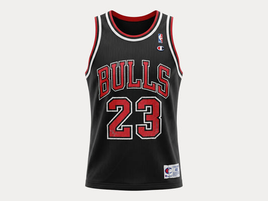 Champion Chicago Bulls #23 Jersey Size 40 Black Mesh Vintage 90s NBA Authentic