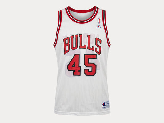 Champion Chicago Bulls #45 Jordan Comeback Jersey Size 48 White Mesh 1995 NBA