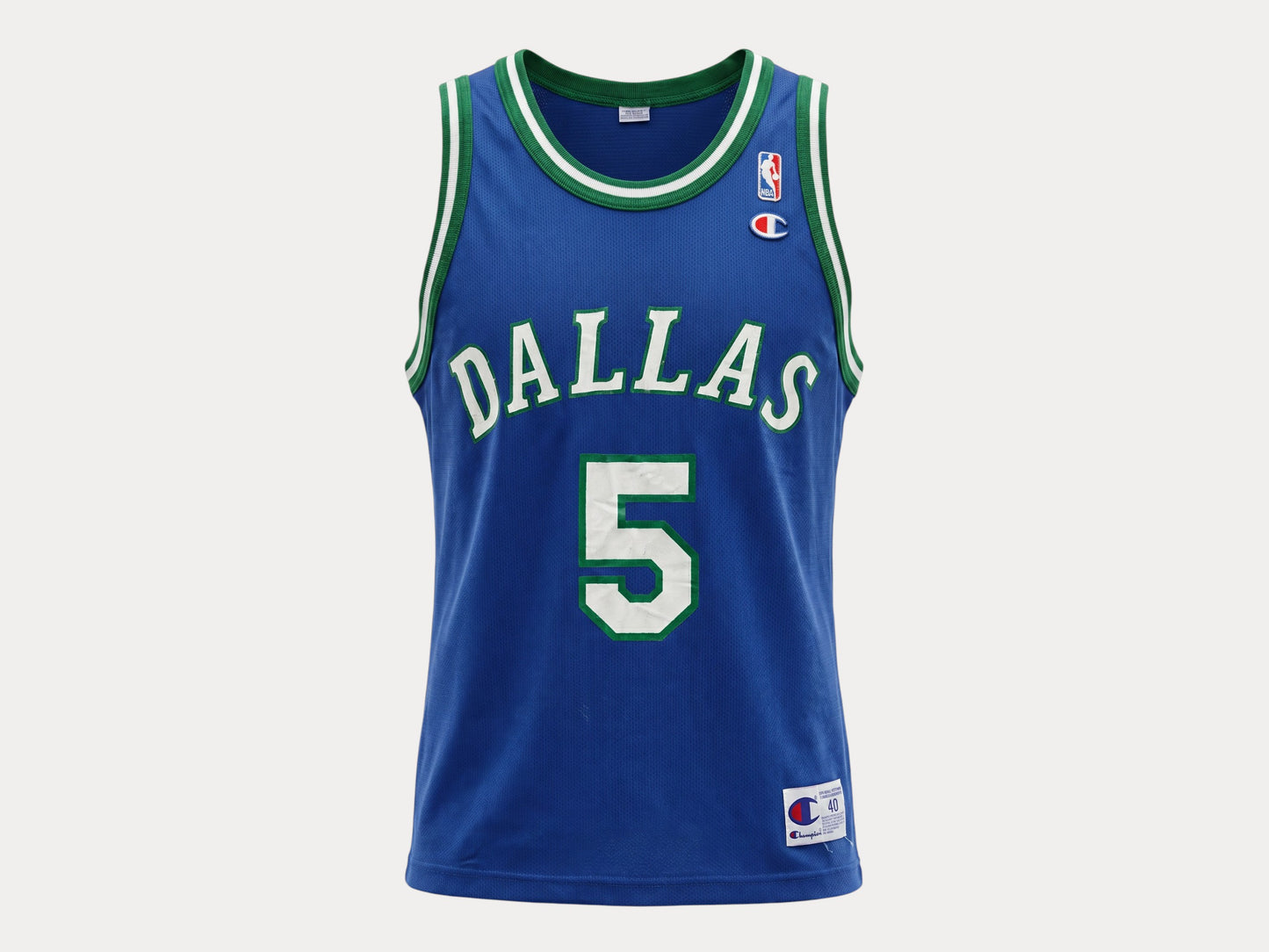 Champion Dallas Mavericks #5 Kidd Jersey Size 40 Blue Mesh Vintage 90s NBA