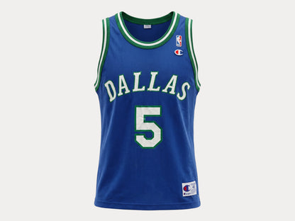 Champion Dallas Mavericks #5 Kidd Jersey Size 40 Blue Mesh Vintage 90s NBA