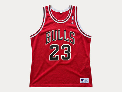 Champion Chicago Bulls Michael Jordan #23 Jersey Size 48 Red Mesh 90s NBA Road Jersey