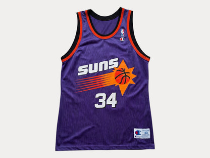 Champion Phoenix Suns Charles Barkley #34 Jersey Size 40 Purple Mesh 90s NBA Made USA