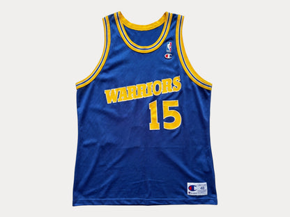 Champion Golden State Warriors Latrell Sprewell #15 Jersey Size 48 Blue Mesh 90s NBA USA