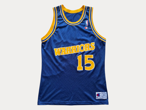 Champion Golden State Warriors Latrell Sprewell #15 Jersey Size 44 Blue Yellow Mesh 90s NBA