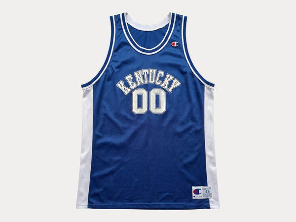 Champion Kentucky Wildcats #00 Jersey Size 48 Blue White Mesh 90s NCAA Made in USA