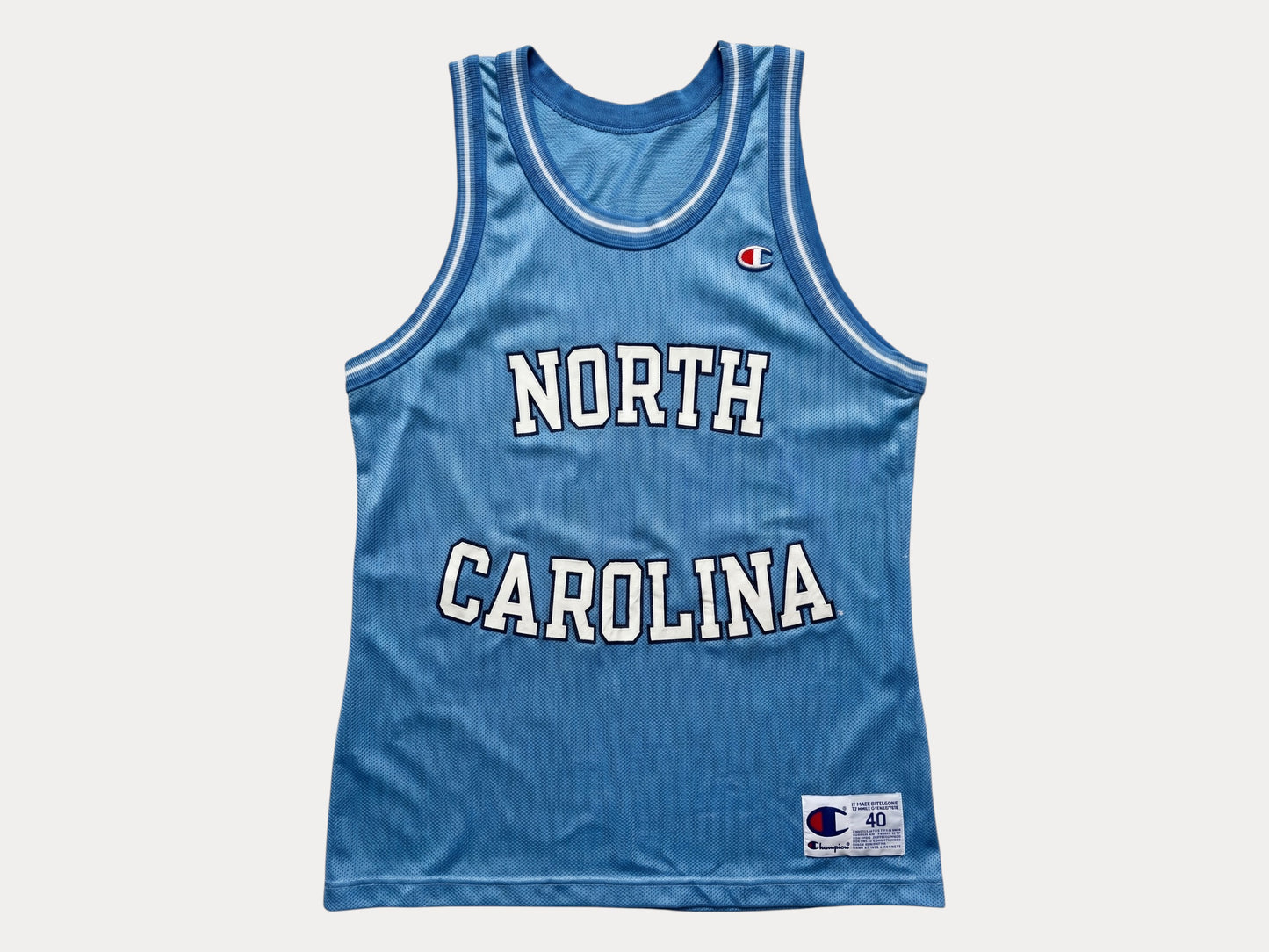 Champion North Carolina Tar Heels UNC Jersey Size 40 Carolina Blue Mesh 90s NCAA USA
