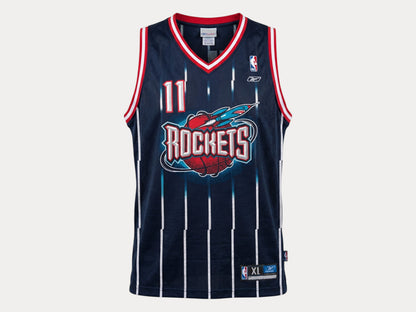 Reebok Houston Rockets Yao Ming No. 11 Jersey Size XL Navy Pinstripe Mesh 2000s NBA Vintage