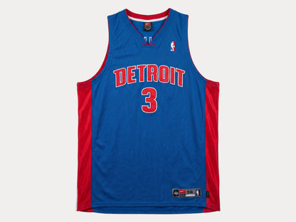 Nike Detroit Pistons Ben Wallace No. 3 Jersey Size 56/3XL Blue Dri-Fit 2000s NBA Vintage