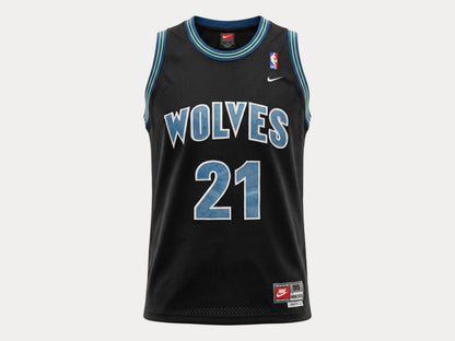 Nike Minnesota Timberwolves Kevin Garnett No. 21 Jersey Size L Black Mesh 1995 NBA Vintage