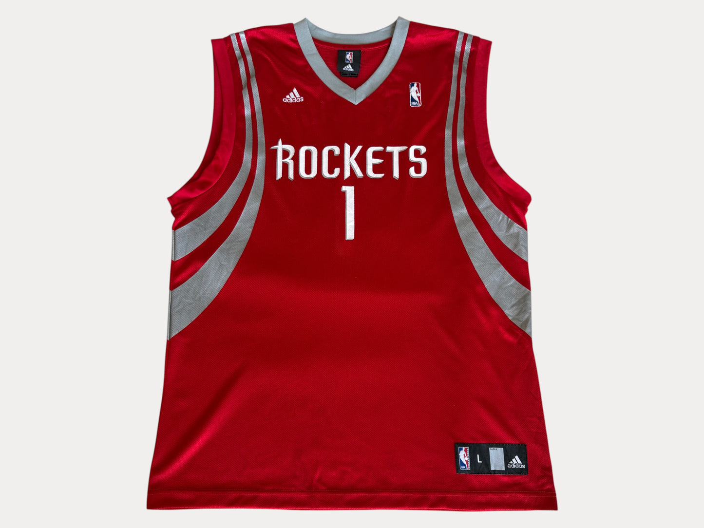 Adidas Houston Rockets Tracy McGrady No. 1 Jersey Size L Red Mesh NBA 2000s