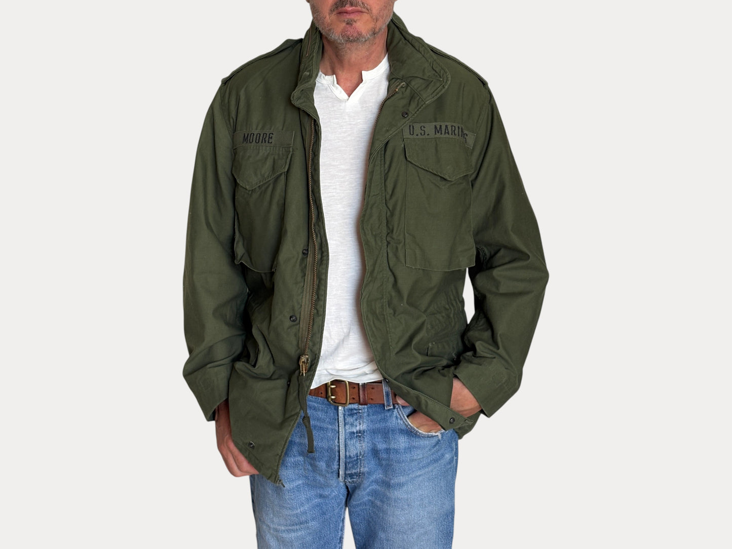 Authentic US Army M-65 Field Jacket by Alpha Industries – Vintage Military Combat Coat – Made in USA | Size Medium Regular | AJ357 Studio