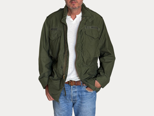 Authentic US Army M-65 Field Jacket by Alpha Industries – Vintage Military Combat Coat – Made in USA | Size Medium Regular | AJ357 Studio