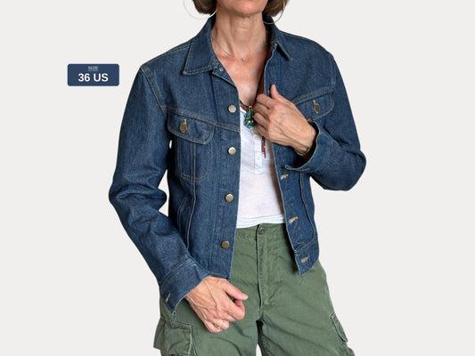 Size 36US / 46EU .Vintage 80s Lee Denim Jacket – 2 Pockets – Made in USA