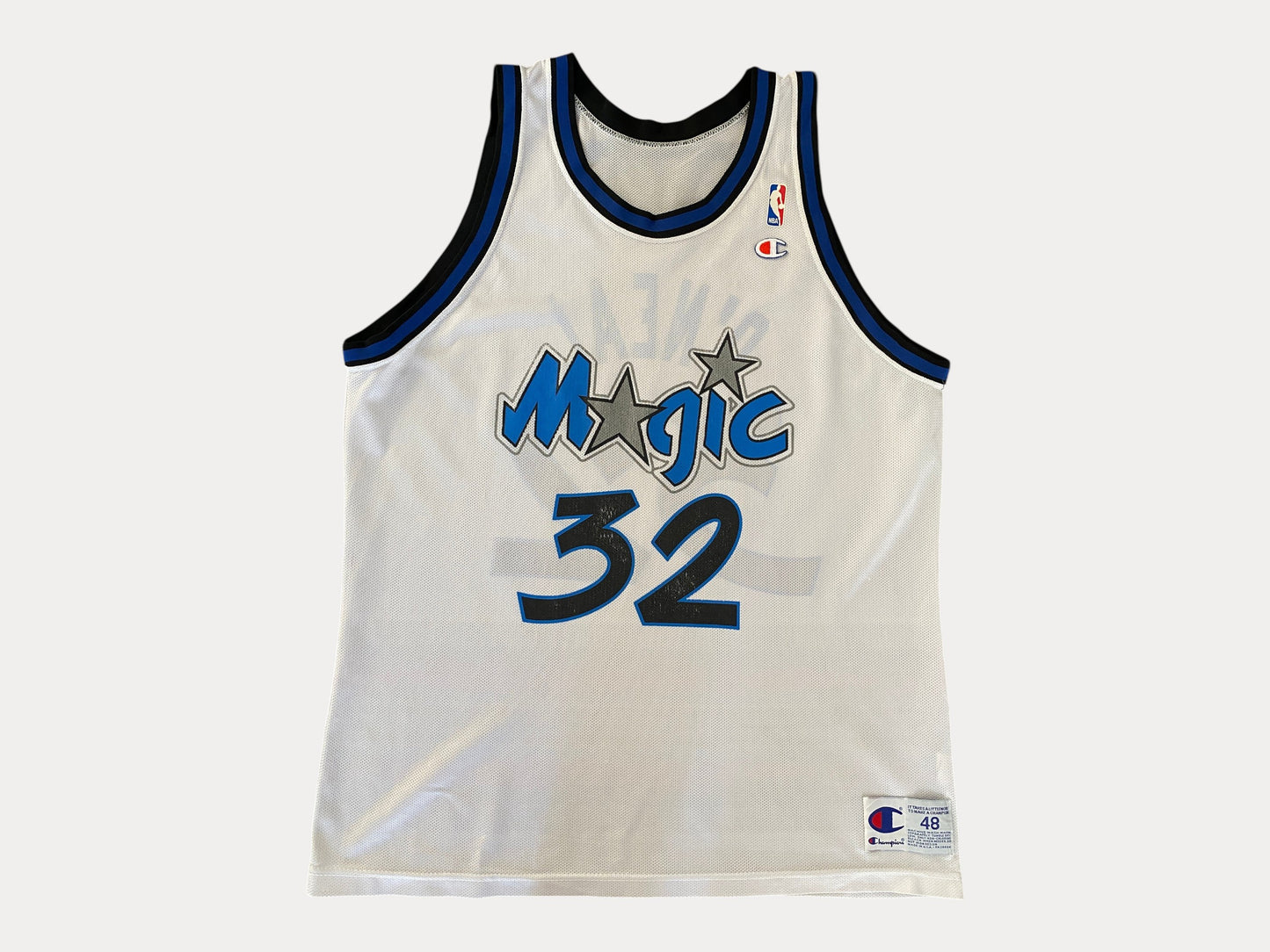 Size 48 #32 O'Neal Magic Orlando 90s Champion NBA Jersey - Vintage Basketball Apparel