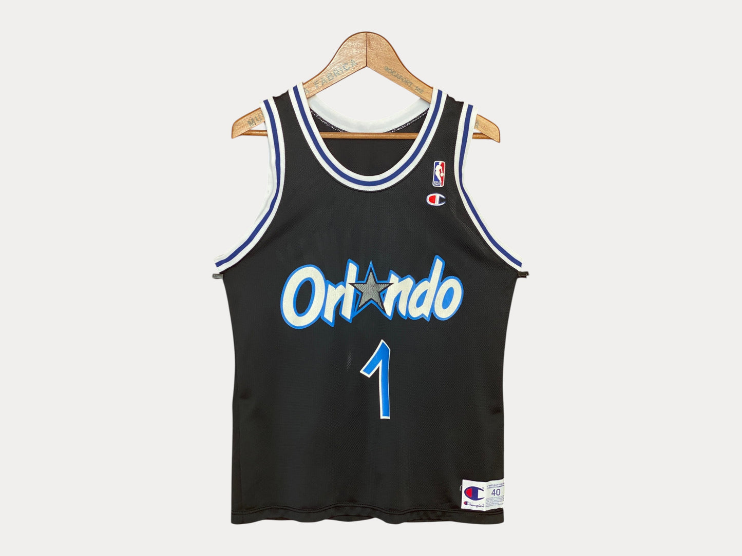 Camiseta vintage de la NBA de Orlando Champion, años 90, talla 48, jugador Hardaway n.° 01