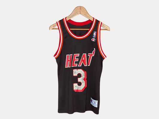 Talla 36 (EE. UU.). Camiseta vintage de la NBA Miami Heat, años 90, número 3 Smith. Fabricada en EE. UU.
