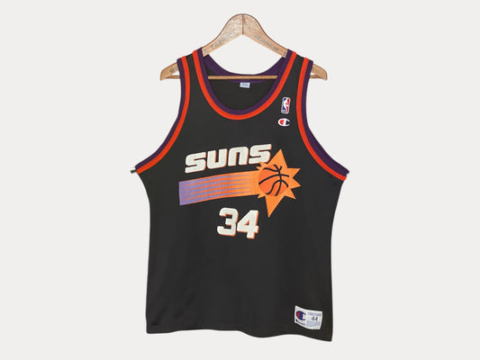 Camiseta vintage de la NBA de los Phoenix Suns de Charles Barkley n.° 34 de los años 90 (talla 44), fabricada por Champion