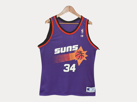 Camiseta vintage de la NBA de los Suns n.° 34 Barkley - Talla 44 | Fabricada en EE. UU. por Champion
