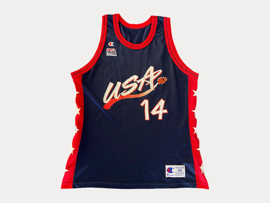 Camiseta vintage de la NBA de David Robinson #14, campeón olímpico del Dream Team, talla 48 | Fabricada en EE. UU.
