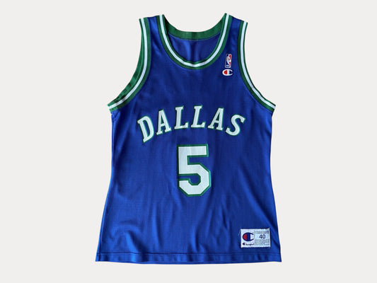 Talla 40. Camiseta VTG de los 90, campeón de la NBA, Dallas #5 Kidd, fabricada en EE. UU.