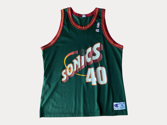 Talla 48. VTG 90s NBA Champion Sonics Kemp # 40 Hecho en EE. UU.