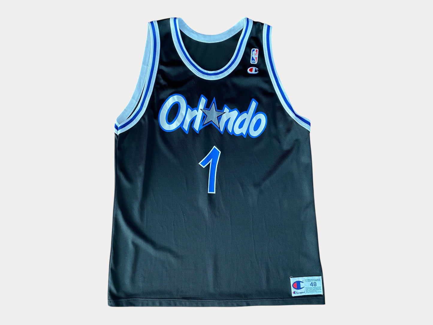 Camiseta de la NBA Orlando Champion de los años 90, talla 48, VTG, jugador Hardaway #01