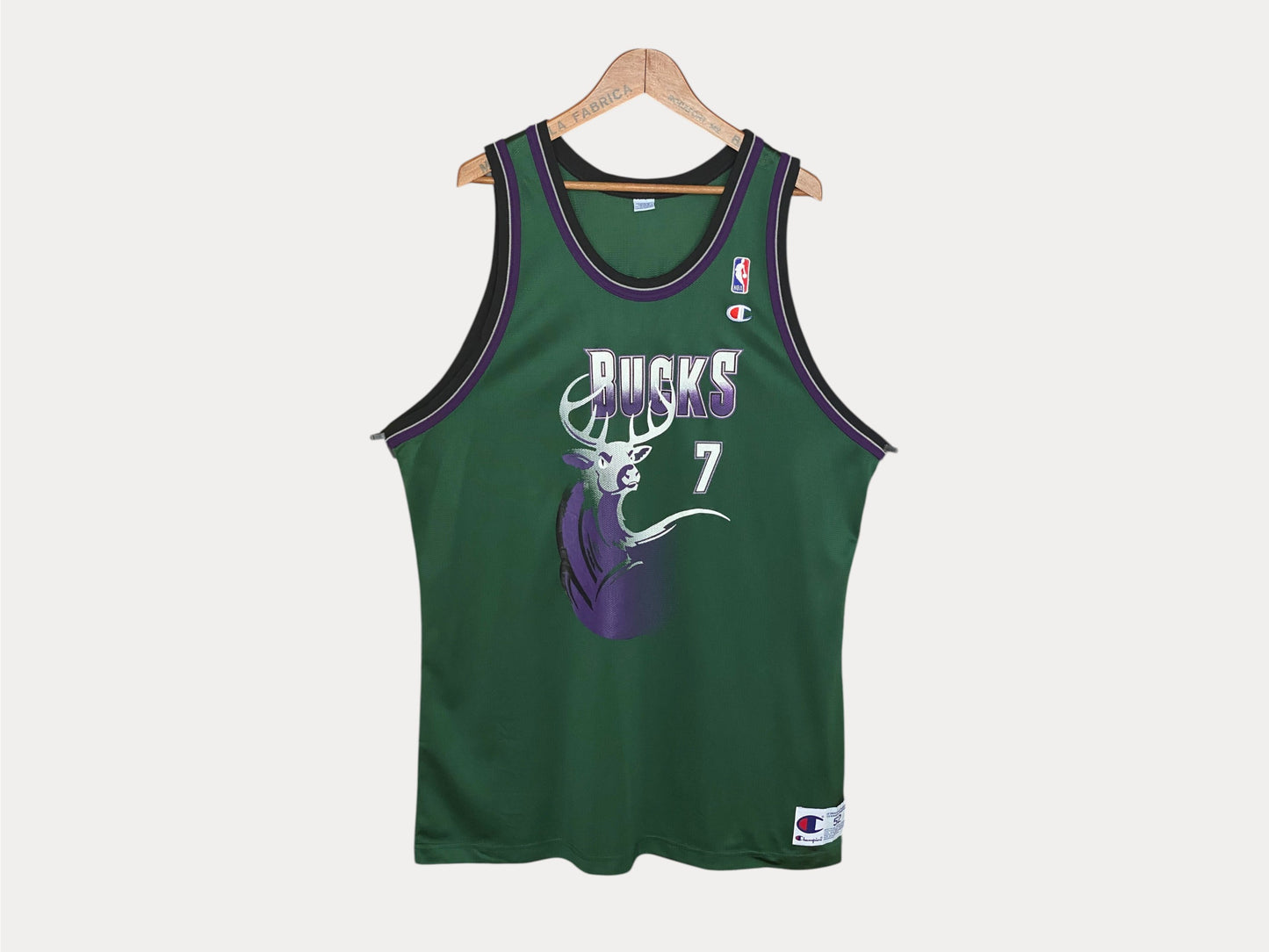 Vintage Bucks NBA #7 Brandon Champion Jersey - Size 52 | Classic Basketball Memorabilia