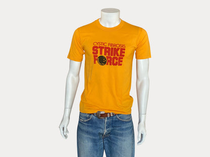 T-shirt vintage années 80 « Bowling Strike Force » contre la mucoviscidose – Taille M | Fabriqué aux États-Unis | T-shirt rétro