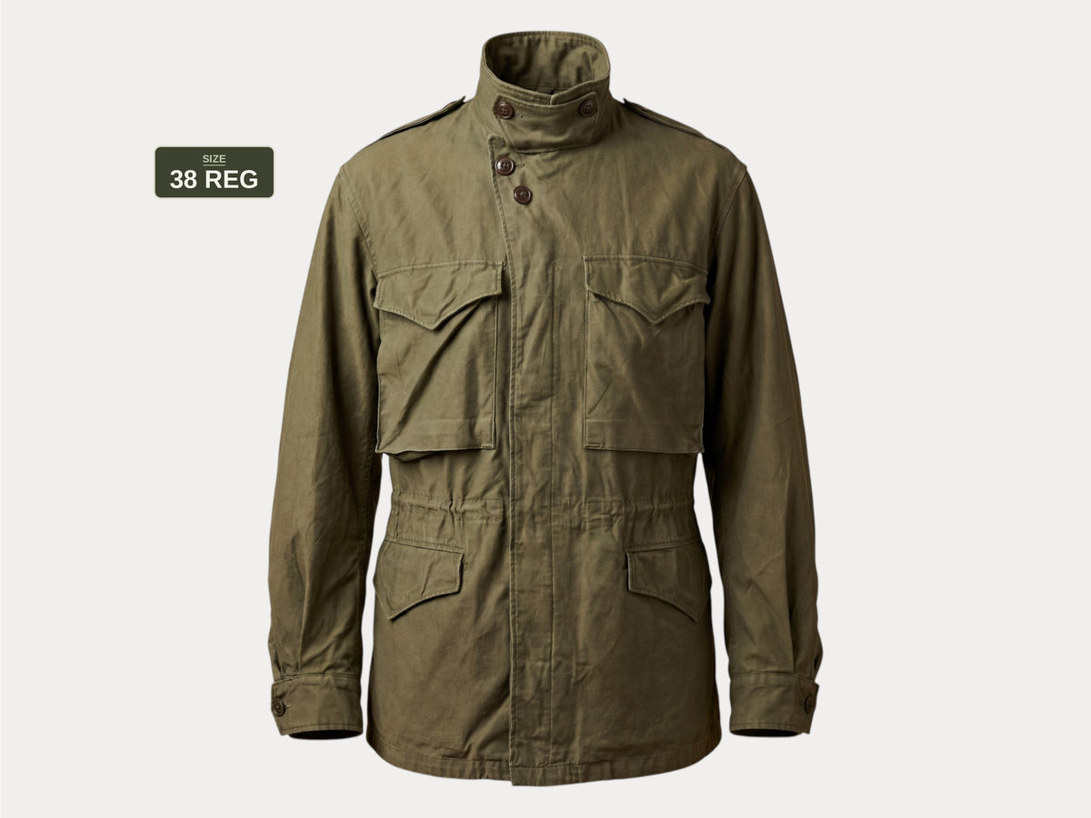 38 Reg Authentic US Army M-43 Field Jacket – OG-107 – Vintage Military Issue Made USA