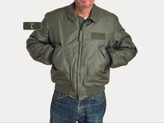 Authentic Vintage CWU-45/P Flight Jacket - 100% Aramid Fire Resistant - Size Large