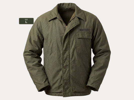 US Navy A-2 Deck Jacket — 1986 Issue, Authentic Military Outerwear. Size Large