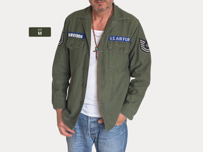 Med. Authentic 1966 Vintage U.S. Air Force OG-107 Utility Shirt-AJ357 Studio