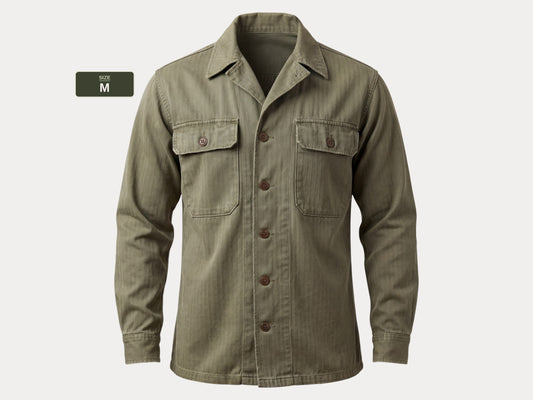 Medium . Authentic US Army HBT Utility Shirt  – Korean War Era