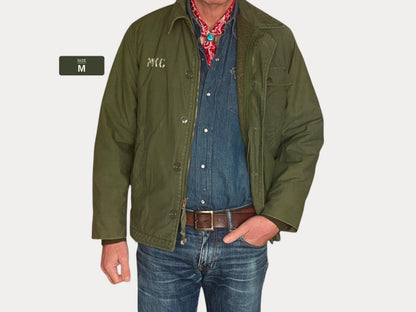 US Navy A-2 Deck Jacket — 1981 Issue, Authentic Military Outerwear Made in USA - Medium.