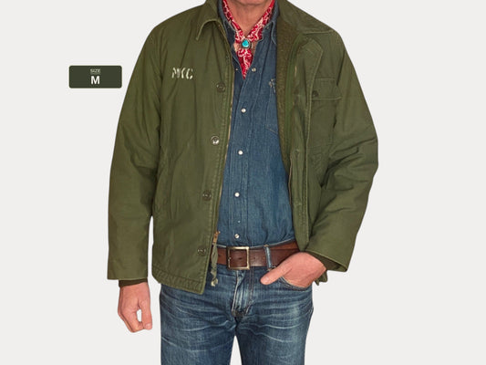US Navy A-2 Deck Jacket — 1981 Issue, Authentic Military Outerwear Made in USA - Medium.