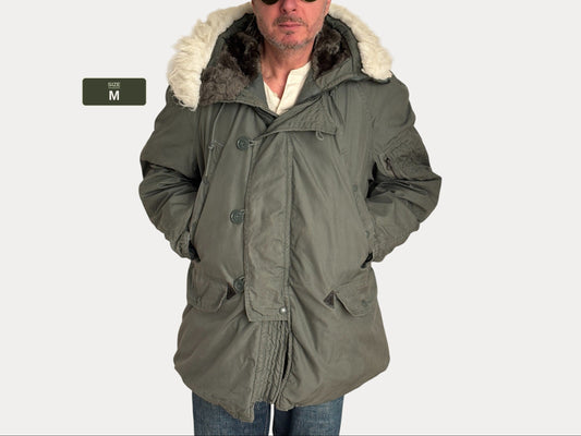 Authentic US Air Force N-3B Flight Jacket Parka — Extreme Cold Weather — Size Medium